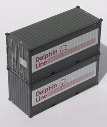 Jacksonville Terminal Company N 205435 20' Standard Height Container DOLPHIN LINE 2-Pack