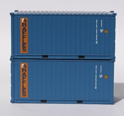 Jacksonville Terminal Company N 205384 20' Standard Height Container RAFFLES RFCU 2-Pack