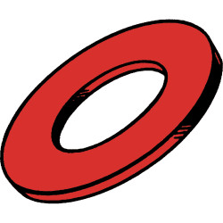 Kadee HO #208 Red Insulating Fiber Washers .015in Thick - 4 Dozen