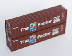 Jacksonville Terminal Company N 405181 40' High Cube  Container ZIM 'The Z Factor' 2-Pack