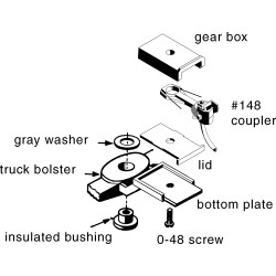 Kadee HO #512 Bettendorf T-Section Trucks with Ready-to-Mount #148 Metal Whisker Couplers 33 inch Ribbed Back Wheels Metal Fully Sprung – 1 Pair