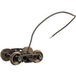Kadee HO #590 Bettendorf AAR Electrical Pickup Self Centering Caboose Trucks with 33" Smooth Back Wheels Leaf Spring 'HGC' - 1 Pair