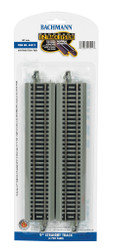 Bachmann HO 44511 Nickel Silver Rail/Gray Roadbed E-Z Track 9" Straight  - 4 Pack