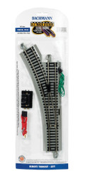 Bachmann HO 44561 Nickel Silver Rail/Gray Roadbed E-Z Track Remote Turnout Left - 1 Pack