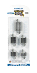 Bachmann HO 44592 Nickel Silver Rail/Gray Roadbed E-Z Track Connector Assortment - 10 Pack