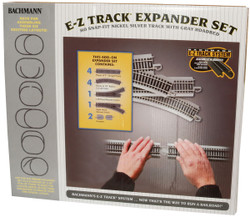 Bachmann HO 44594 Nickel Silver Rail/Gray Roadbed E-Z Track Expander - Set
