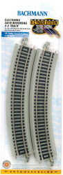 Bachmann HO 44549 Nickel Silver Rail/Gray Roadbed E-Z Track 18" Radius Curve Electronic Auto-Reversing Track - 4 Pack