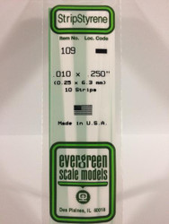 Evergreen Scale Models 109 - .010" X .250" Strip Styrene - 10 Pieces