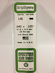 Evergreen Scale Models 146 - .040" X .125" Strip Styrene - 10 Pieces
