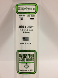 Evergreen Scale Models 157 - .060" X .156" Strip Styrene - 9 Pieces