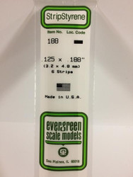 Evergreen Scale Models 188 - .125" X .188" Strip Styrene - 6 Pieces