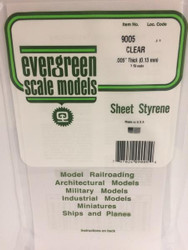 Evergreen Scale Models 9005 - .005" Thick Clear Oriented Polystyrene Sheets - 3 Pieces
