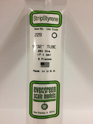 Evergreen Scale Models 229 - .281” Diameter Styrene Tubing – 3 pieces