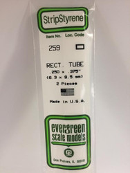 Evergreen Scale Models 259 - .250” X .375” Styrene Rectangular Tubing – 2 pieces