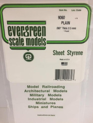 Evergreen Scale Models 9060 - .060” Thick Plain Opaque White Polystyrene Sheet – 1 piece