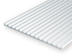 Evergreen Scale Models 4543 - .040” Thick .100" Groove Spacing Opaque White Polystyrene Board and Batten Siding - 1 Piece