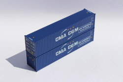 Jacksonville Terminal Company N 405346 40' Standard Height 8'6 corrugated side steel container CMA CGM CMAU HAZMAT Stickers 2-Pack