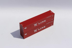 Jacksonville Terminal Company N 405341 40' Standard Height 8'6 corrugated side steel container K-LINE KKFU 'website scheme' 2-Pack