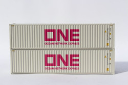 Jacksonville Terminal Company N 405175 40' High Cube Corrugated Side Containers OCEAN NETWORK EXPRESS ONE 'Pale White' ONEU 2-pack