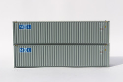 Jacksonville Terminal Company N 405146 40' High Cube Corrugated Side Containers MITSUI O.S.K. LINES 'MOL initials' MOTU 2-pack