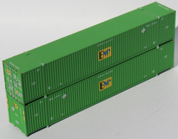 Jacksonville Terminal Company N 537026 53' High Cube Corrugated Side Containers EMP 'Centered Logo' Green 2-Pack
