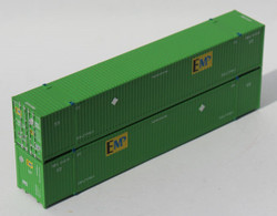 Jacksonville Terminal Company N 537025 53' High Cube Corrugated Side Containers EMP '6443xx series' green 2-Pack