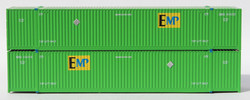 Jacksonville Terminal Company N 537025 53' High Cube Corrugated Side Containers EMP '6443xx series' green 2-Pack