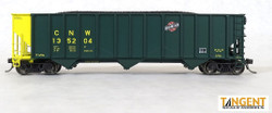 Tangent Scale Models HO 24061-24 Pullman-Standard PS 4000 100T Triple Coal Hopper Chicago & North Western Phase 2 ‘Clinton Repaint 8-1985’ CNW #135393
