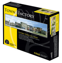 Woodland Scenics S1485 N Town and Factory Complete Building Set - Kits