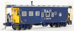 Tangent Scale Models HO 60021-01 International Car Company B&O Class I-18 Steel Bay Window Caboose Baltimore & Ohio 'Original Blue 1965 w/ Screens' B&O #C-3000