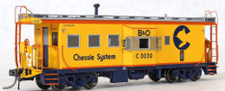 Tangent Scale Models HO 60029-01 International Car Company B&O Class I-18 Steel Bay Window Caboose Chessie System  '1973+ Repaint Version 2' B&O #C3023