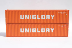 Jacksonville Terminal Company N 405360 40' Standard Height Corrugated Side Containers Uniglory 'Orange' Set #1 2-pack