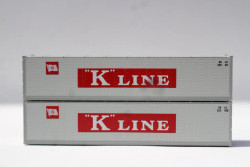 Jacksonville Terminal Company N 405696 40' Standard Height Smooth-Side Containers K-LINE KKLU Set #2 2-pack