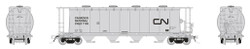 Rapido Trains Inc HO 127025-7475 NSC 3800cuft Covered Hopper Canadian National 'Wet Noodle' Scheme Grey Car CNLX #7475