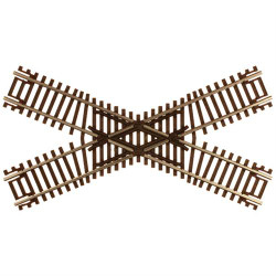 Atlas N 2043 Code 55 Track with Nickel-Silver Rail & Brown Ties - 45-Degree Crossing