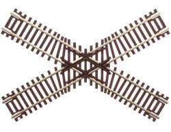 Atlas N 2044 Code 55 Track with Nickel-Silver Rail & Brown Ties - 60-Degree Crossing