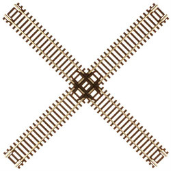 Atlas N 2045 Code 55 Track with Nickel-Silver Rail & Brown Ties - 90-Degree Crossing