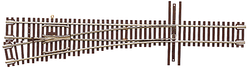 Atlas N 2050 Code 55 Turnout with Nickel-Silver Rail & Brown Ties - No.5 Left Hand