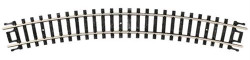 Atlas N 2510 Code 80 Curved Snap-Track with Nickel Silver Rail & Black Ties 9-3/4" Radius - pkg 6