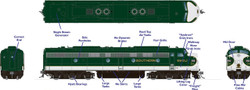 Rapido Trains Inc HO 28037 DCC Ready EMD E8A Southern 'Crescent Scheme' SOU #6916F