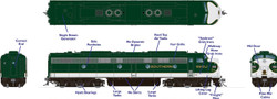 Rapido Trains Inc HO 28534 DCC/ESU Loksound 5 EMD E8A Southern 'Crescent Scheme' SOU #2925R