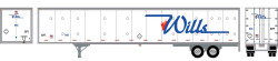 Athearn RTR HO ATH72814 53' Wabash Duraplate Trailer Willis #648