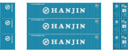 Athearn HO ATH27061 40' Corrugated Low Cube Container Hanjin Set #1 3-Pack