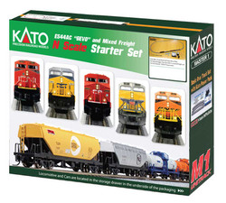 Kato N 106-0022 DCC Ready GE ES44AC GEVO Mixed Freight Starter Set