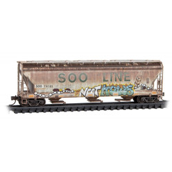 Micro Trains Line N 983 05 047 ACF 3-Bay Center Flow Covered Hopper Weathered Soo Line 2-Pack