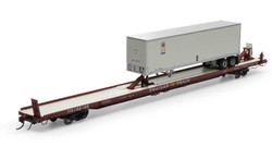 Athearn Genesis HO ATHG69605 F89-F 89’8” TOFC Flat Car Trailer Train Brown TTX #152199 with 40' Trailer 'Realco'