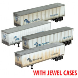 Micro Trains Line N 983 02 223 45' Van Trailer Weathered Conrail - 4-Pack - Jewel Cases