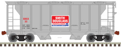 Atlas Trainman N 50005901 Pullman-Standard PS-2 2-Bay Covered Hopper Smith Douglass Fertilizer SDCX #32
