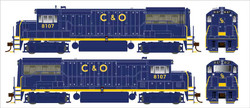 Bowser Executive Line HO 25128 DCC Ready GE U25B Phase IIa Locomotive C & O 'Solid Blue - Merger Renumbering' C&O #8107 