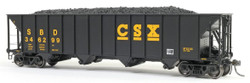 Tangent Scale Models HO 32012-22 Bethlehem Steel 3350CuFt Quad Coal Hopper Seaboard System/CSXT 'Black Repaint 1987+' SBD #346367